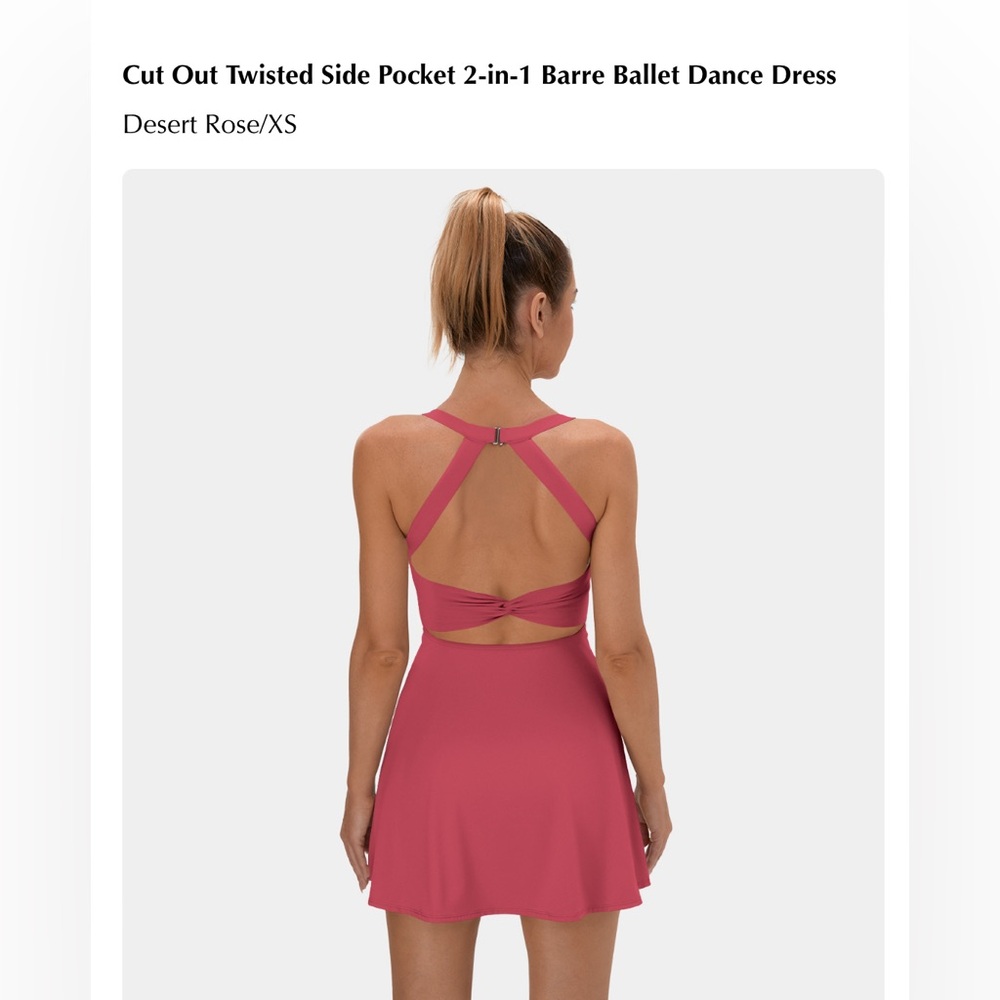 New: Halara Backless Twisted Active Dress in Begonia Rouge/XS $40